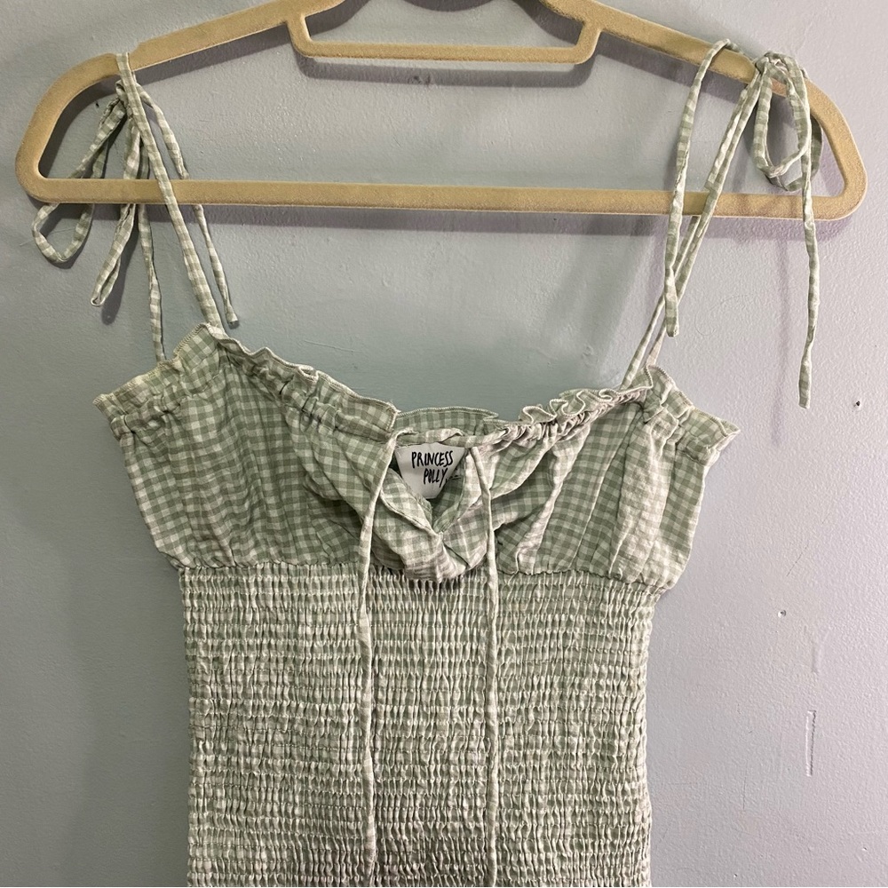 Princess Polly KORINA MINI DRESS GINGHAM GREEN - Picture 5 of 13